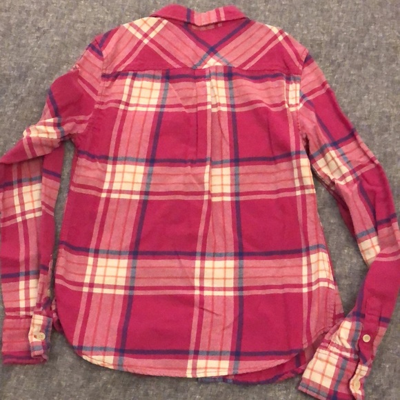 American Eagle Outfitters Pink Plaid Flannel Shirt Size XS - Picture 7 of 8
